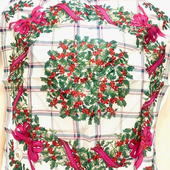 New -Unused Christian dior cotton Handkerchief 19" Chrstimas ottorman floral (98 - Picture 3 of 7
